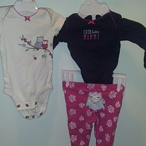 Carter's owl cute like mommy three piece